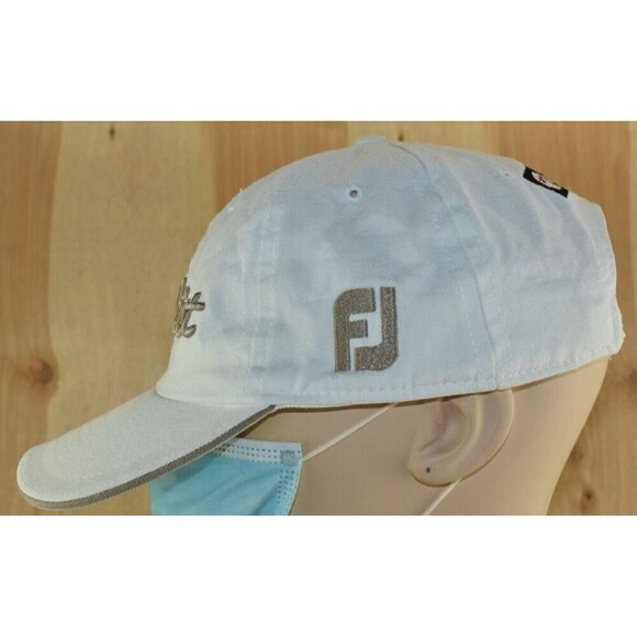 Titleist FJ Footjoy Unisex Adult White/Gold Embroidery Golf Hat Cap Adjustable - Picture 2 of 9